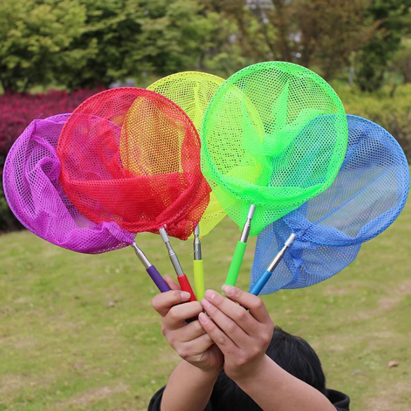 

1PC Kids Anti Slip Grip Perfect Telescopic Net Extendable 34 Inches for Catching Bugs Insect Colorful Fishing Toys