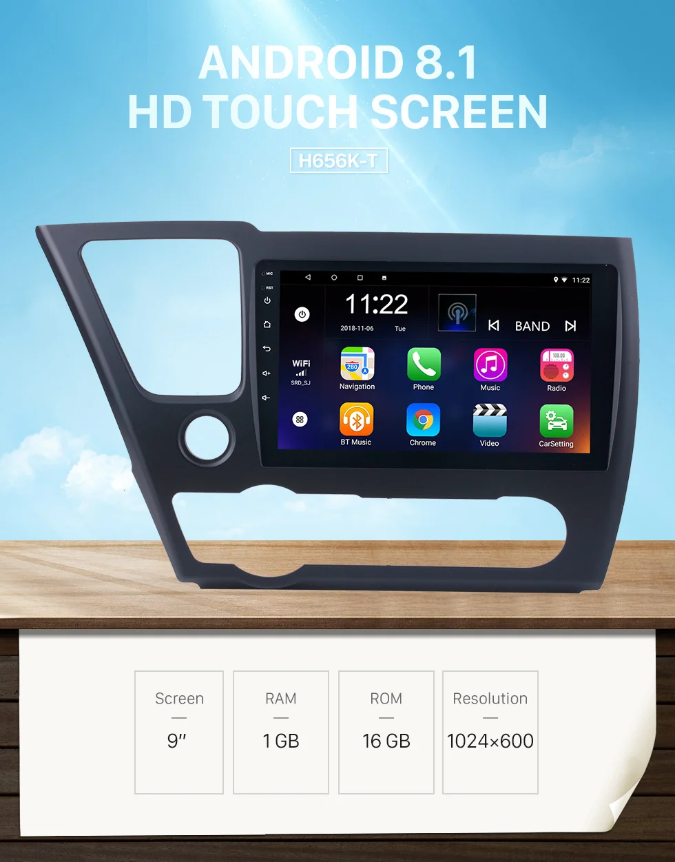 Seicane Android 9,0/8,1 " 2Din GPS автомобильный радиоприёмник для HONDA CIVIC сенсорный экран головное устройство мультимедийный плеер