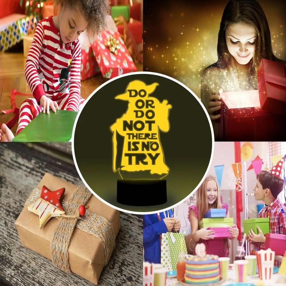 NiteApps 3D Мастер Йода ночник настольная лампа Иллюзия украшение подарок на день