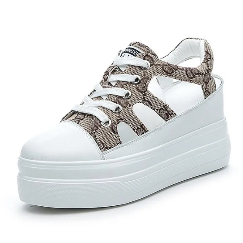 

Shoes Woman Summer Thick-Soled Sandals Women Casual Increase Hollow Breathable Fashion Waterproof Wedges High Heels Shoes