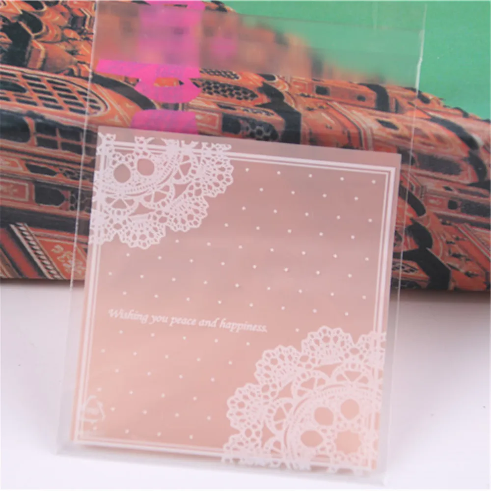 Оптовая продажа 50 шт./лот милые пластиковые пакеты для упаковки печенья конфет