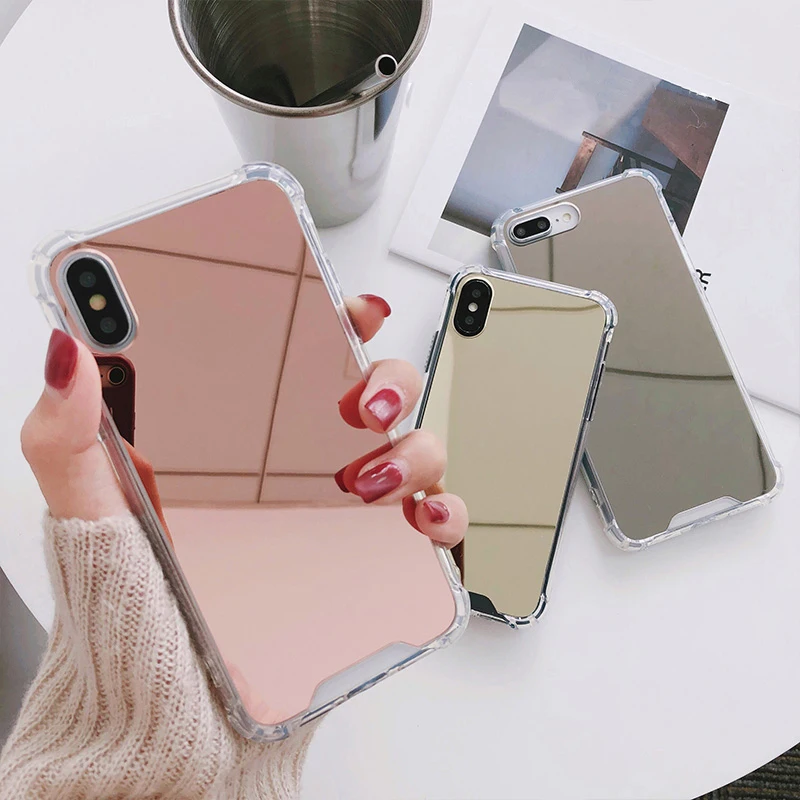 

Luxury Fashion Mirror Anti-fall For iPhone 12 11 Pro X XR XS MAX SE2020 6s 7 8 Plus Case For Samsung S 9 10 Note 20 Ultra cover