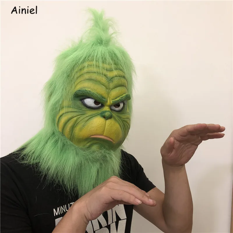 Маска для косплея как украли рождественские костюмы реквизит с зелеными