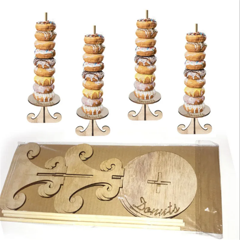 1 шт детский душ деревянный пончик рамка украшение день рождения украшения