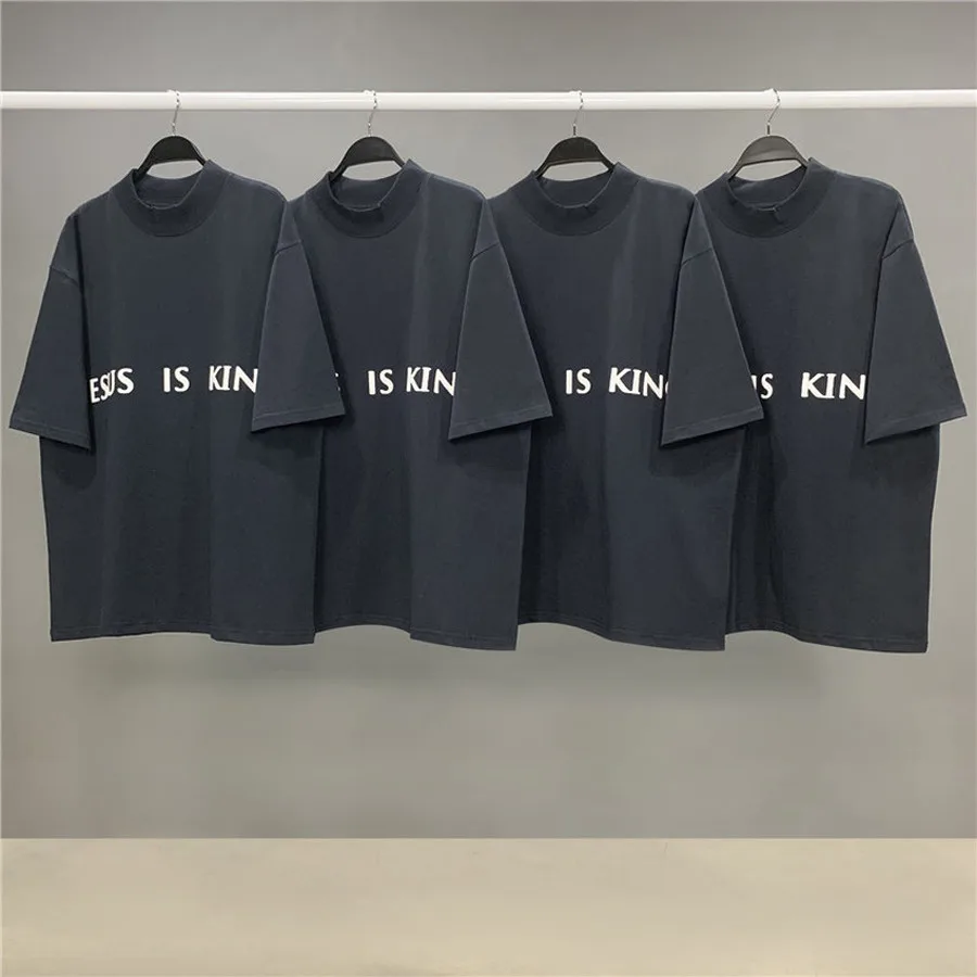 

Летние Новые футболки Kanye с принтом по воскресеньям, Уэста, Иисуса и короля, мужские и женские топы лучшего качества, футболки большого разме...