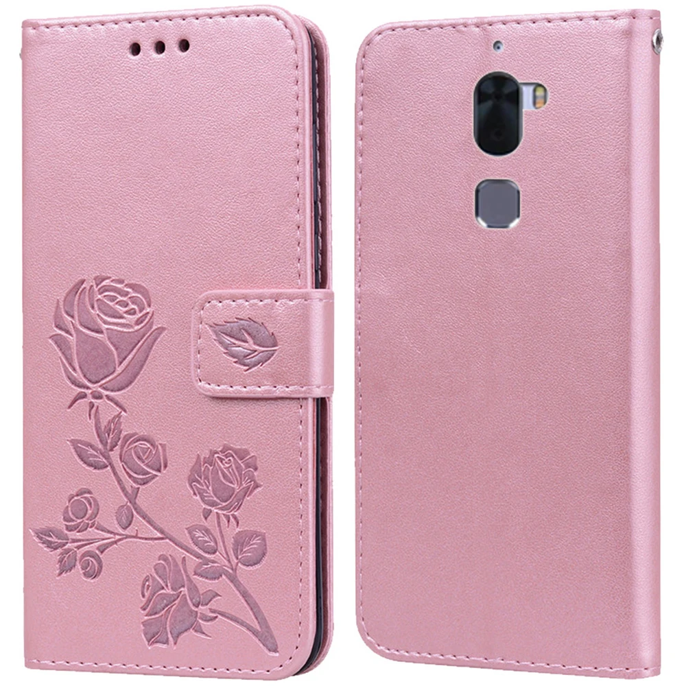 Кожаный чехол кошелек с объемным цветочным принтом для китайского мобильного