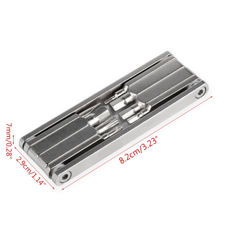 

Portable Handheld 8 in 1 Bicycle Multifunctional Folding Tool Repair Kit for Road Cycling Mountain Bike