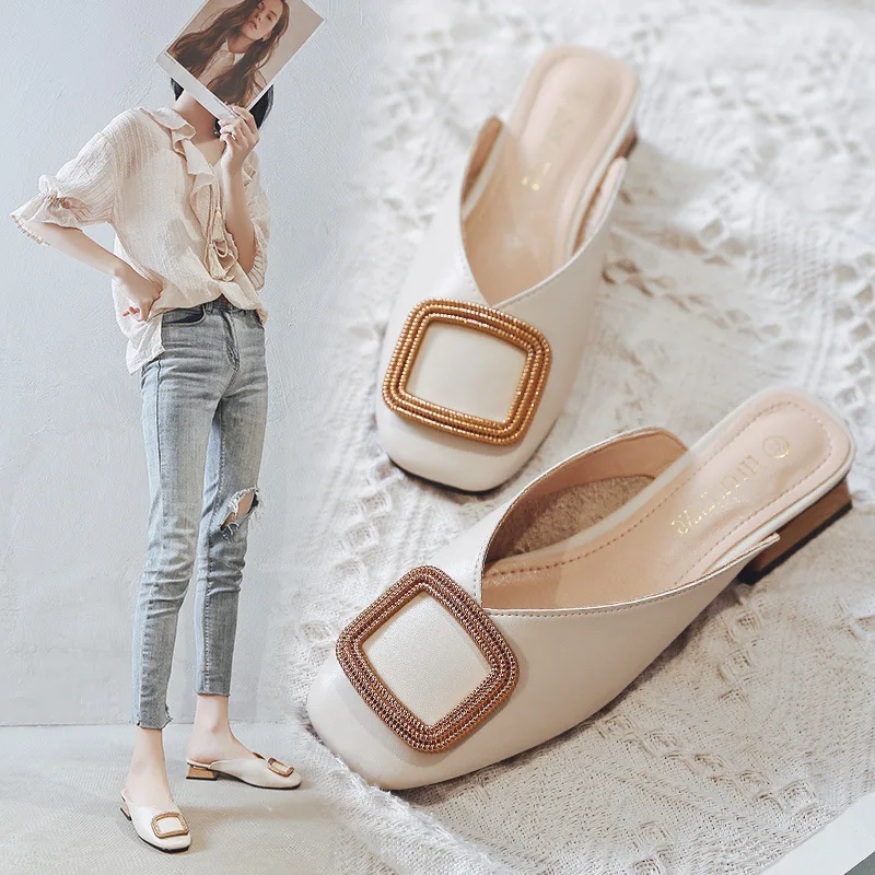 

Slippers Bow Tie Lazy People Go Out Slippers Women Wear Fashionable Flat Bottoms Woman Shoes Woman Flats Flats Shoes