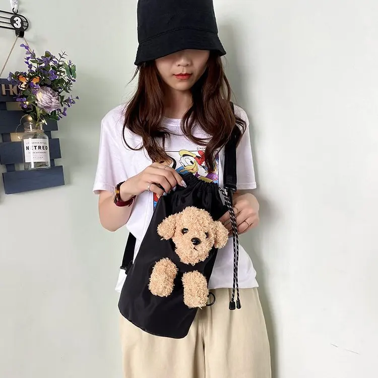 

Teddy dog Doll Drawstring Bag For Girls Travel Storage Package Cartoon School Backpacks Children Birthday Party Favors