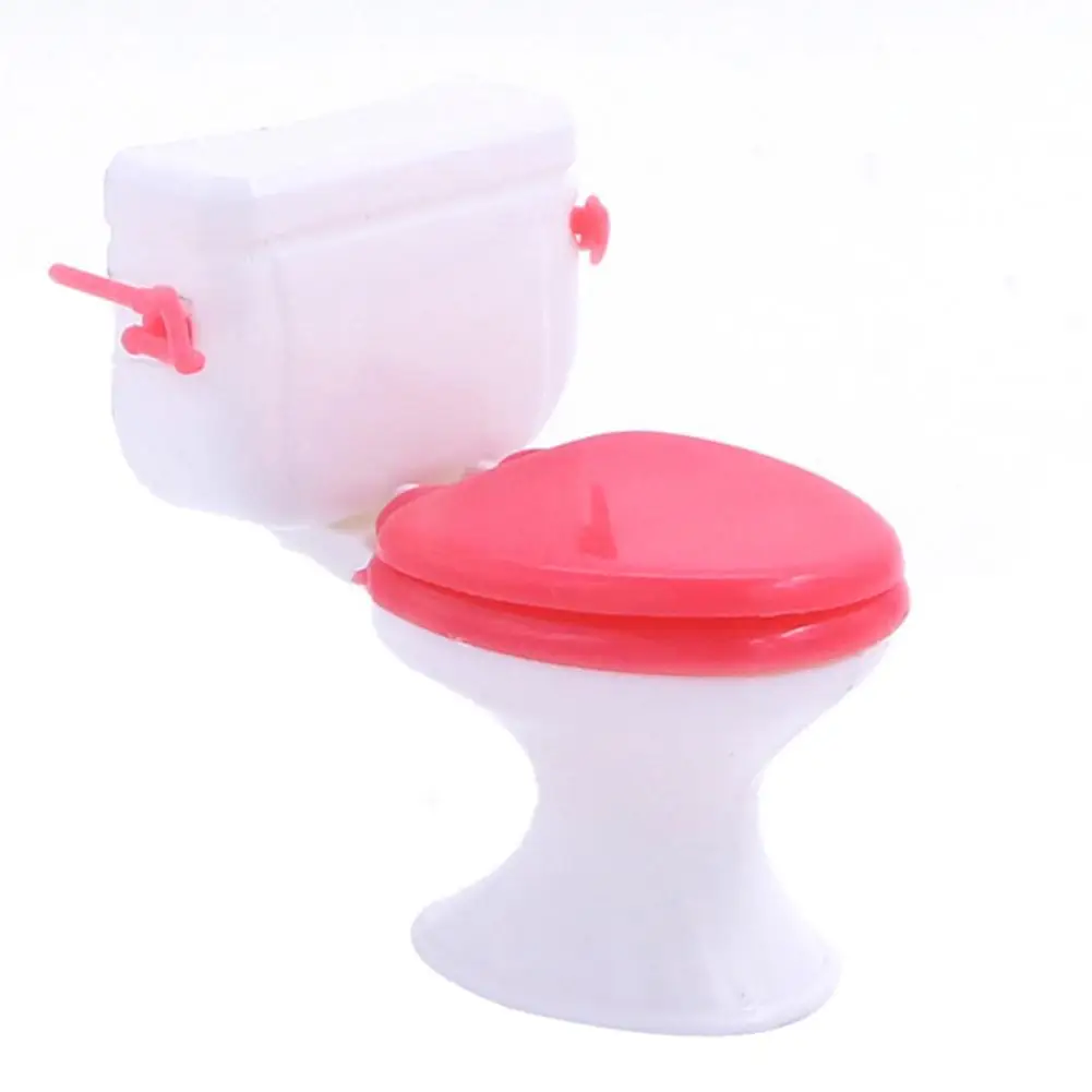 

Cute Plastic Doll Closestool Pretend Role Play Toys for Dollhouse Furniture