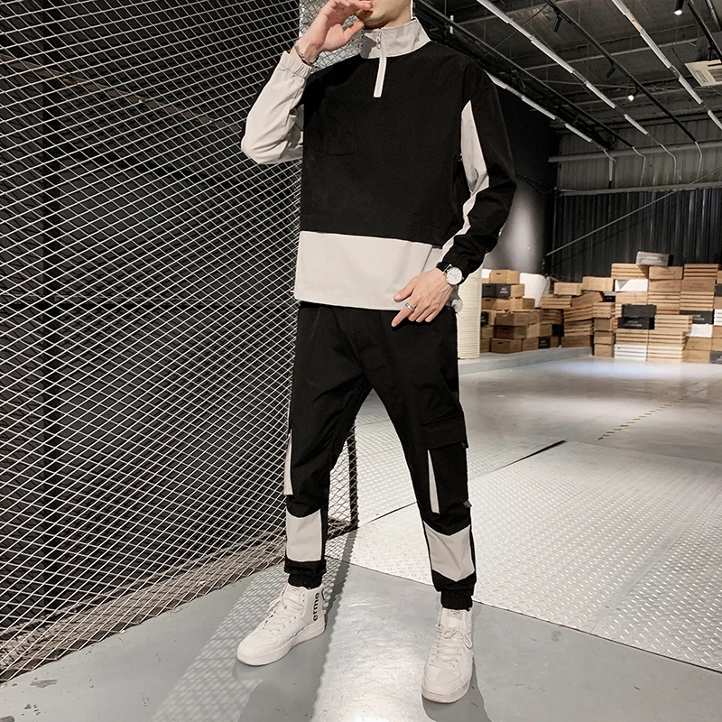 Мужской повседневный спортивный костюм комплект из 2 предметов кофта и штаны