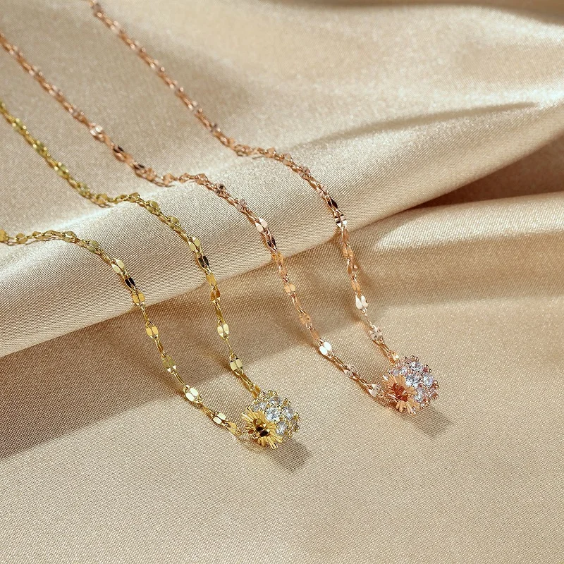 

Fashion AAA Zircon Pendants Necklaces For Women Jewelry Rose Gold Color Female Pendant Gold Color Clavicle Necklace