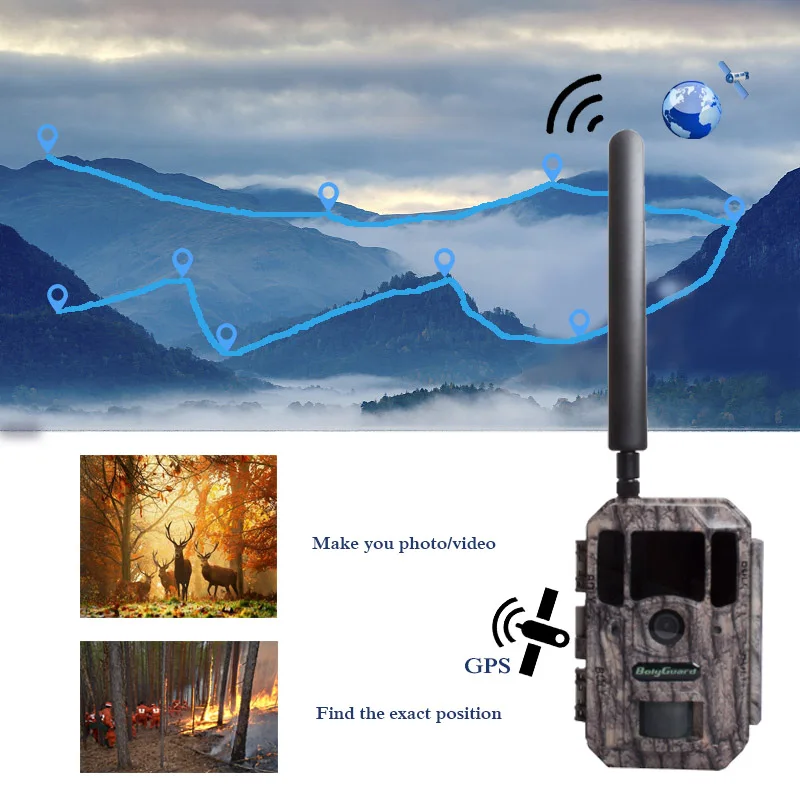 Фотоловушка Bolyguard 4G GPS 36PM 1080P с ночным видением Охотничья ловушка камера для дикой