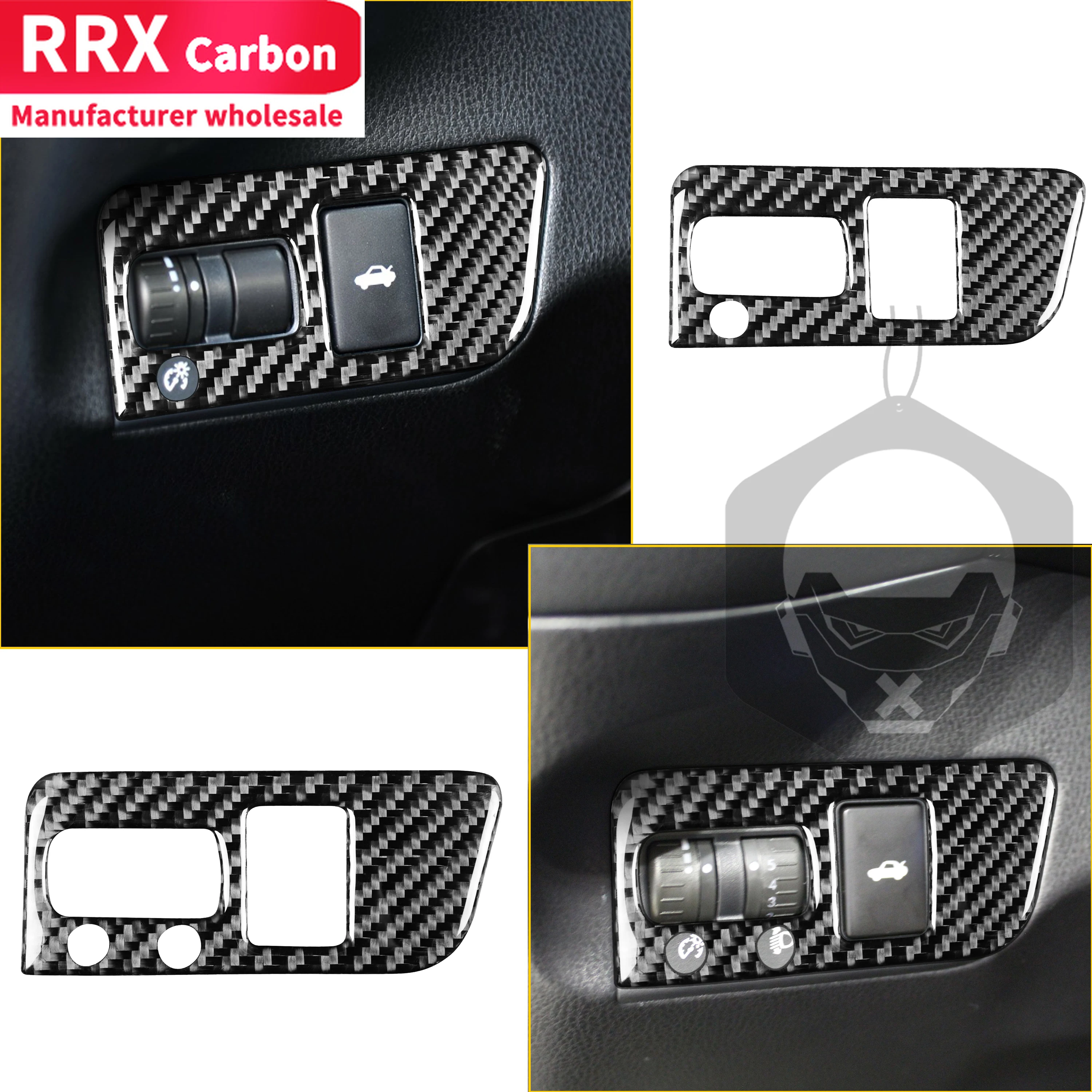 

RRX For Subaru BRZ Toyota 86 GT86 2017 2018 2019 Dim Light Head Lamp Switch Button Frame Cover Sticker Car Carbon Fiber Interior