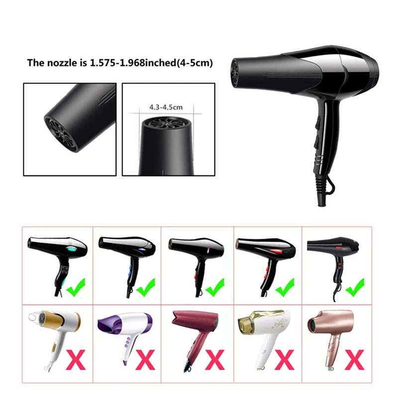 

Universal Foldable Hair Dryer Diffuser Attachment Foldable Portable Travel Folding Design Fits Most Hair Dryers-Black