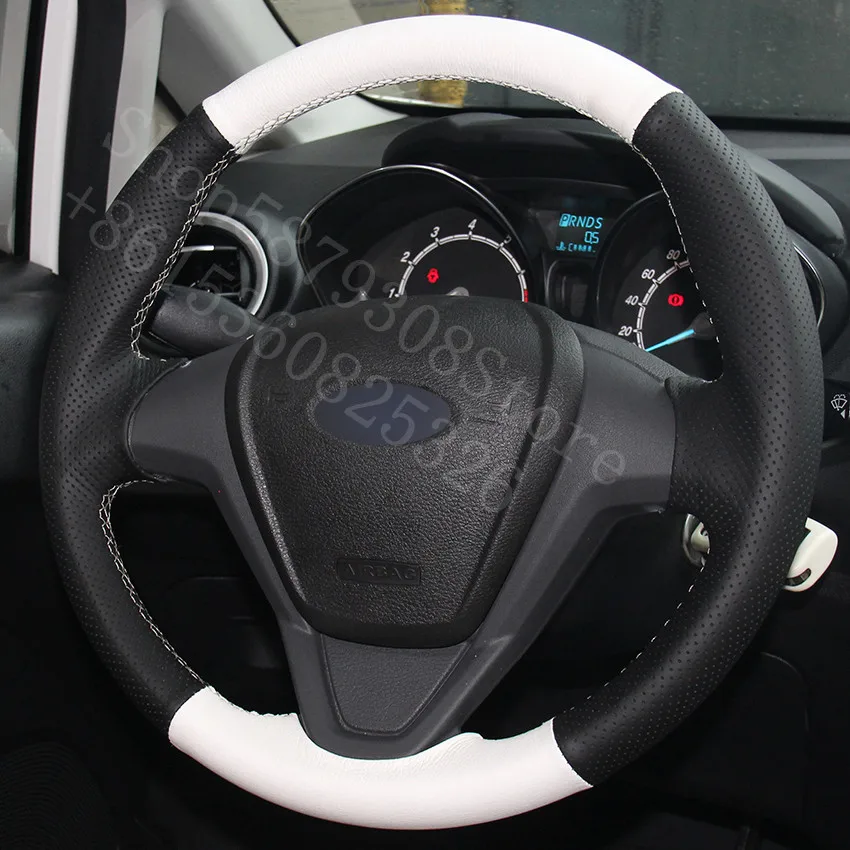 

For Mazda Atenza 2013-2020 2.0L Standard Black Leather White Leather Car Steering Wheel Covers car accessories