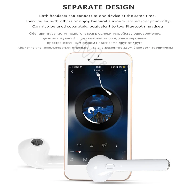 i7s Tws Bluetooth Earphones Mini Wireless Earbuds Sport Handsfree Cordless Headset with Charging Box for xiaomi Phone | Электроника