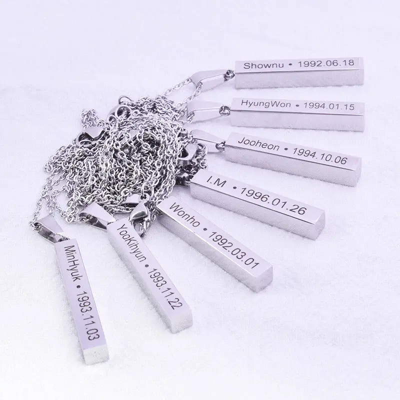 

1Pc KPOP MONSTA X Necklace for Women and Men Shownu Monsta X Accessories Pendants Birthday Collares Men Jewelry