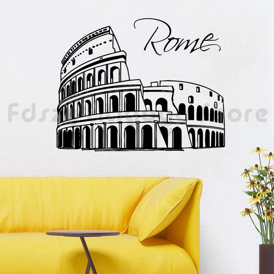 Настенная Наклейка Римский город съемный силуэт итальянская настенная наклейка