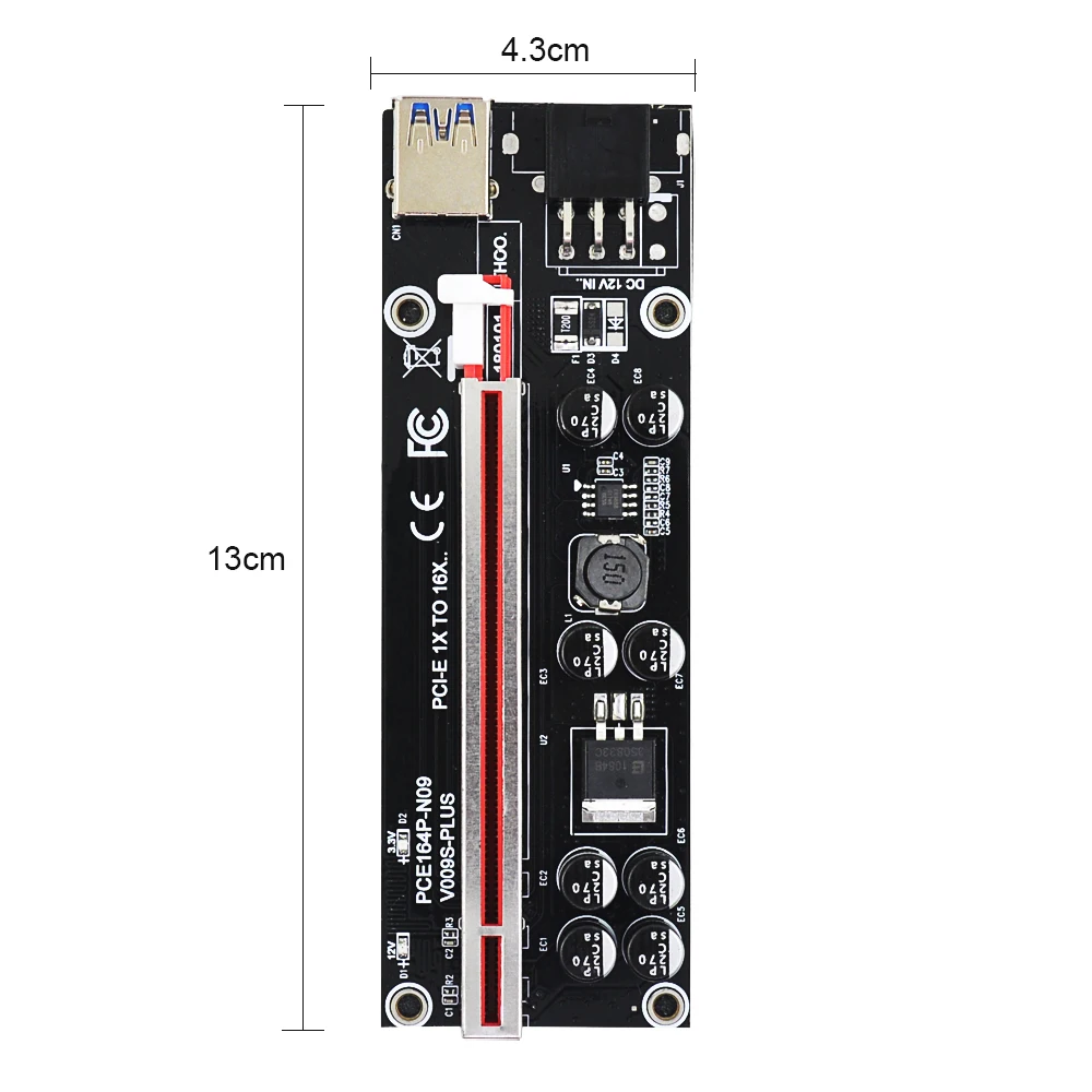 CHIPAL VER009S Plus PCI Express 1X до 16X укрепление 009S E Райзер карта SATA 6 контактов питания 0 м 1