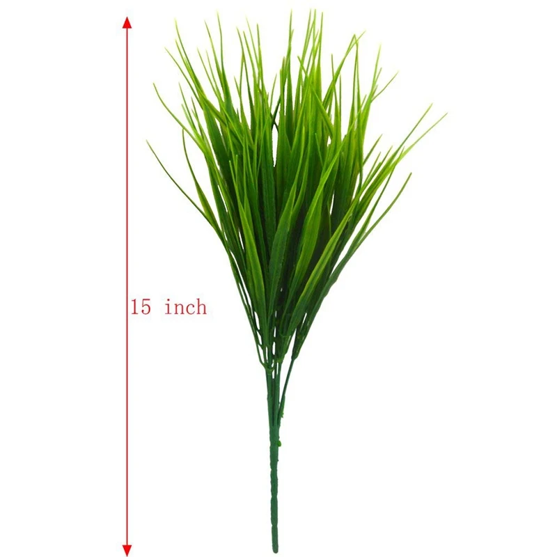 6 шт. 15 дюймов Искусственный пластик Wheatgrass искусственный кустарник имитация