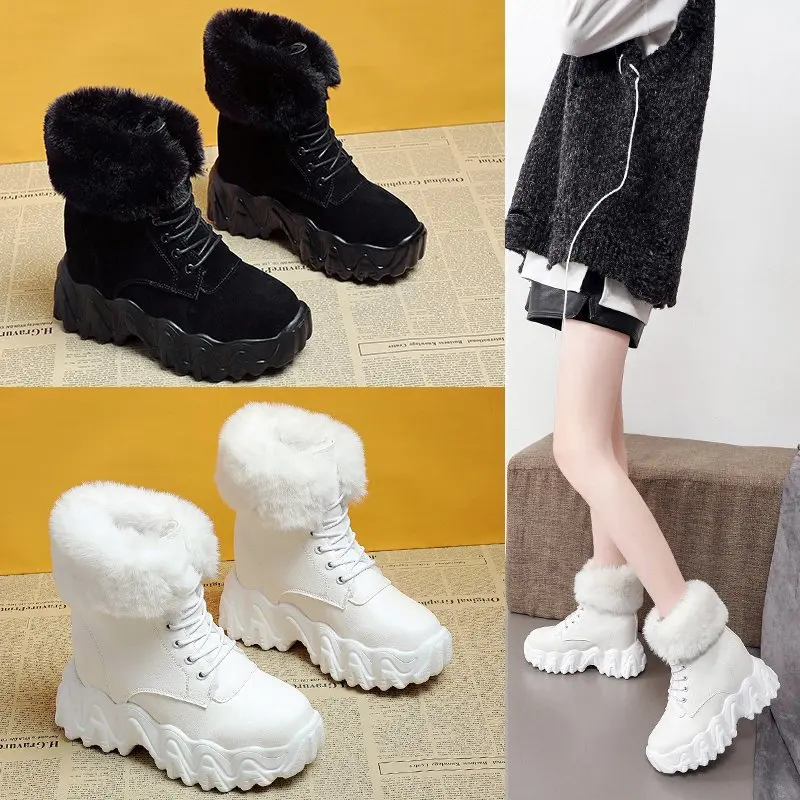 

College wind heightening old shoes women shoes short boots side zipper high heel fashion boots women cotton shoes X629