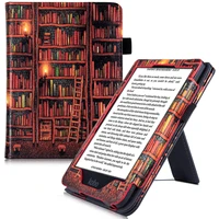 bozhuorui case for kobo clara hd with standhand strap pu leather protective cover with magnetic closure and auto sleepwake