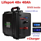 Водонепроницаемый Аккумулятор Lifepo4 48 в 40 А ч, литий-железо-фосфатный аккумулятор, электрический велосипед, скутер, электромотор с зарядным устройством BMS + 10A
