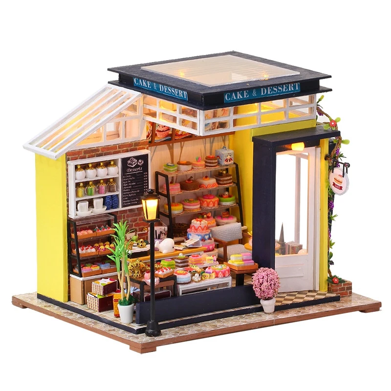 

DIY 3D Doll House Miniature Wooden Dollhouses Set Furniture Kit with LED for Children Gift