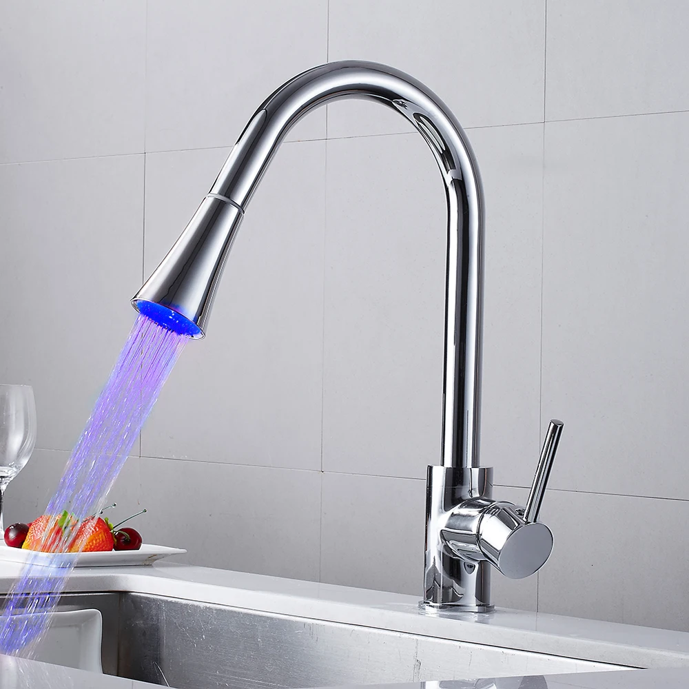 Kitchen faucet led and mixed rubber design single handle kitchen | Обустройство дома