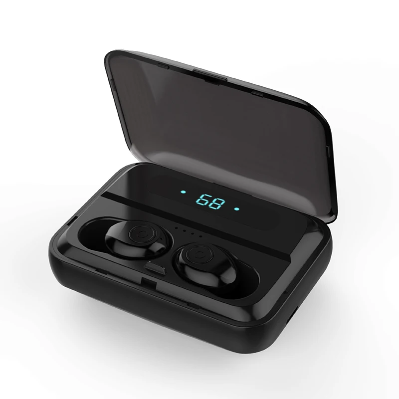 Светодиодный дисплей беспроводные Bluetooth наушники 5,0 водонепроницаемые 1200mA power Bank наушники 5D стереонаушники Bluetooth для всех смартфонов - Цвет: LED Display