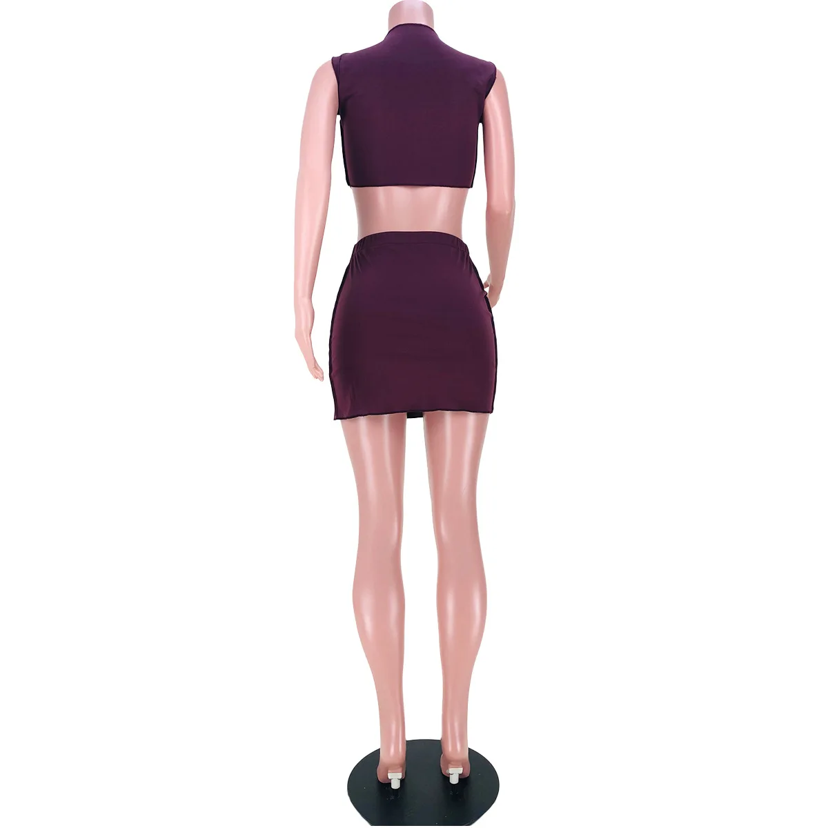 

Women Set Solid Sleeveless Crop Tanks Tops Mini Splited Skirts Two 2 Piece Sets Fashion Tracksuit Outfit Summer