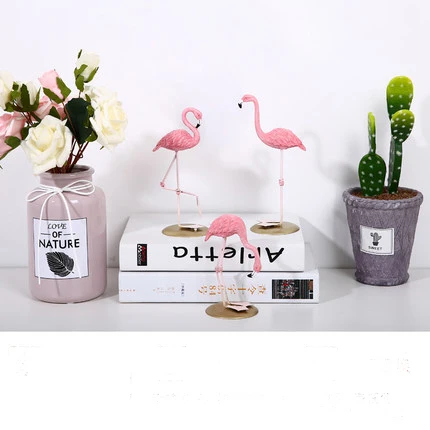 Flamingo Ornaments Home Decorations Resin Crafts Ins Girls Heart Bedroom Nordic Living Room Creative Furnishings Wedding Party | Дом и сад
