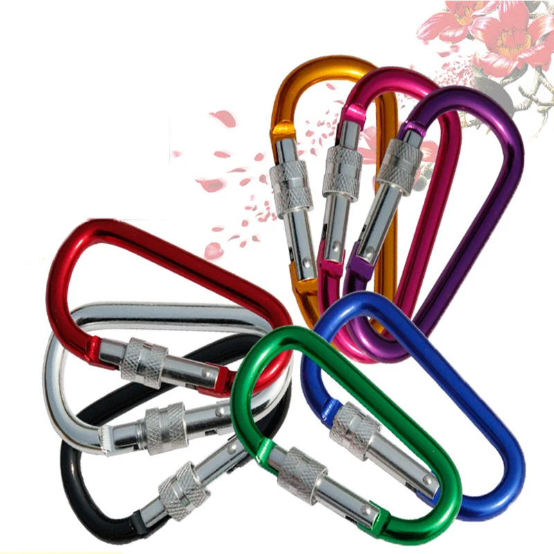 Открытый алюминиевый карабин Альпинизм безопасности d типа многофункциональная