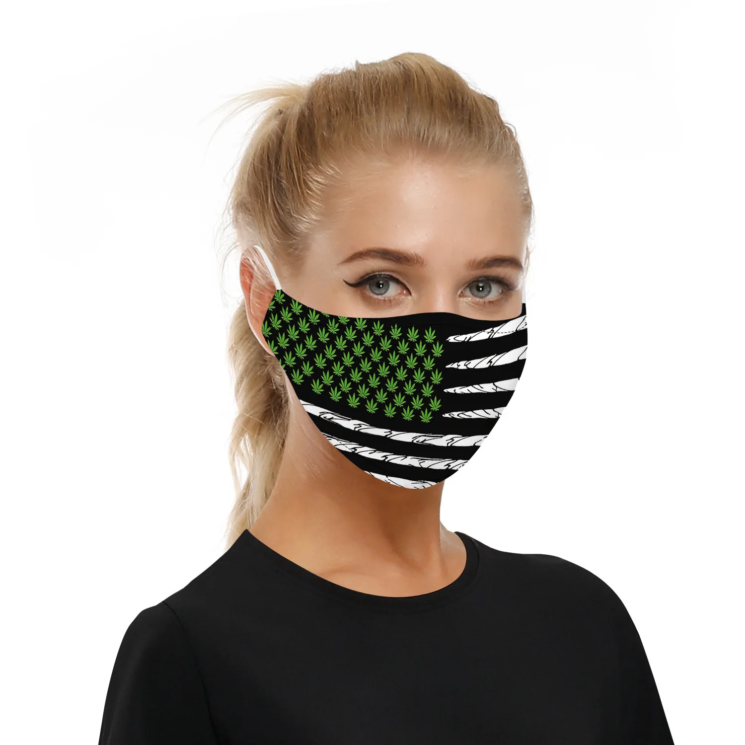 

National flag digital printing detachable filter PM2.5 mask dustproof Fashion parent-child mask Cycling breathable dust mask