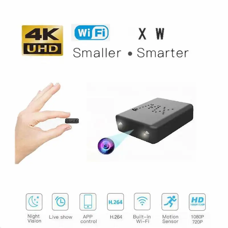 Миниатюрная умная камера 4K 1080P HD с Wi Fi миниатюрная ИК видеокамера ночным видением