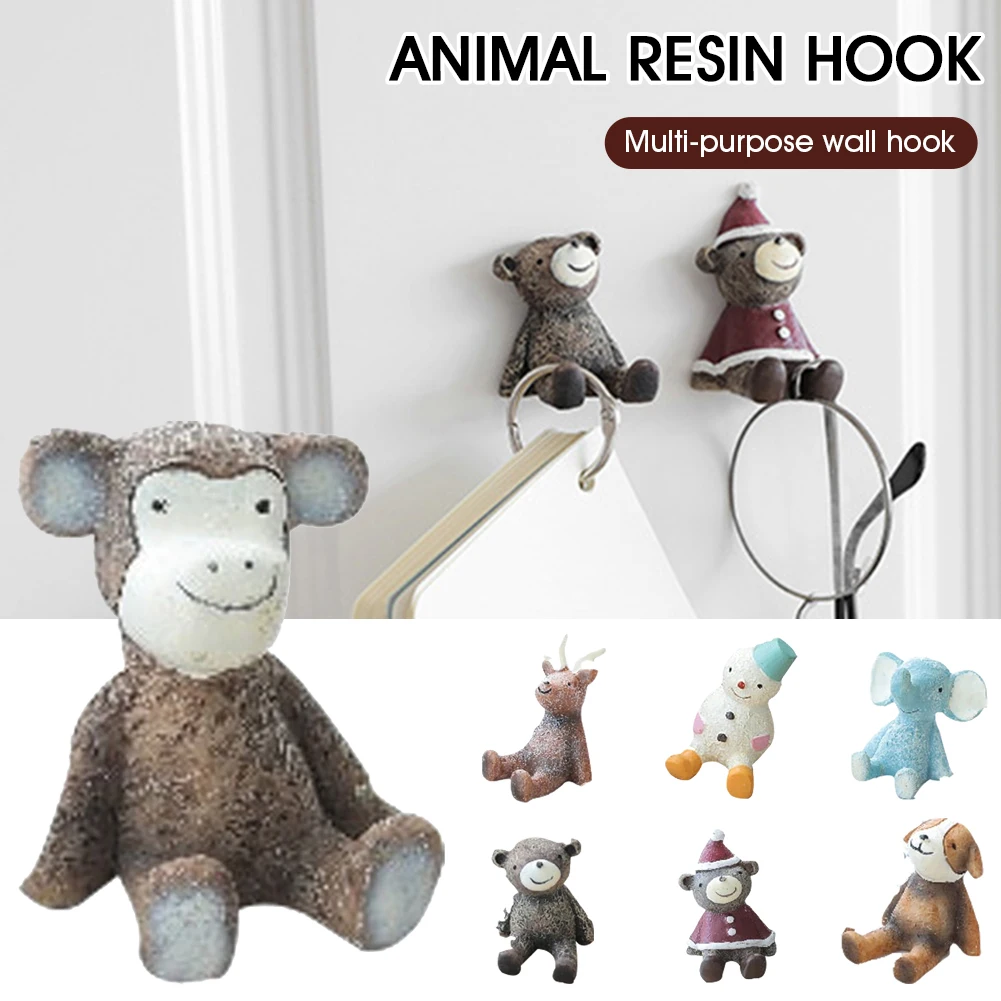 

Storage Hook Resin Plug Hook Hook Storage Rack Creative Cute Strong Hook Hook Glue Bracket Key Hook Wall Multi-Purpose Hook