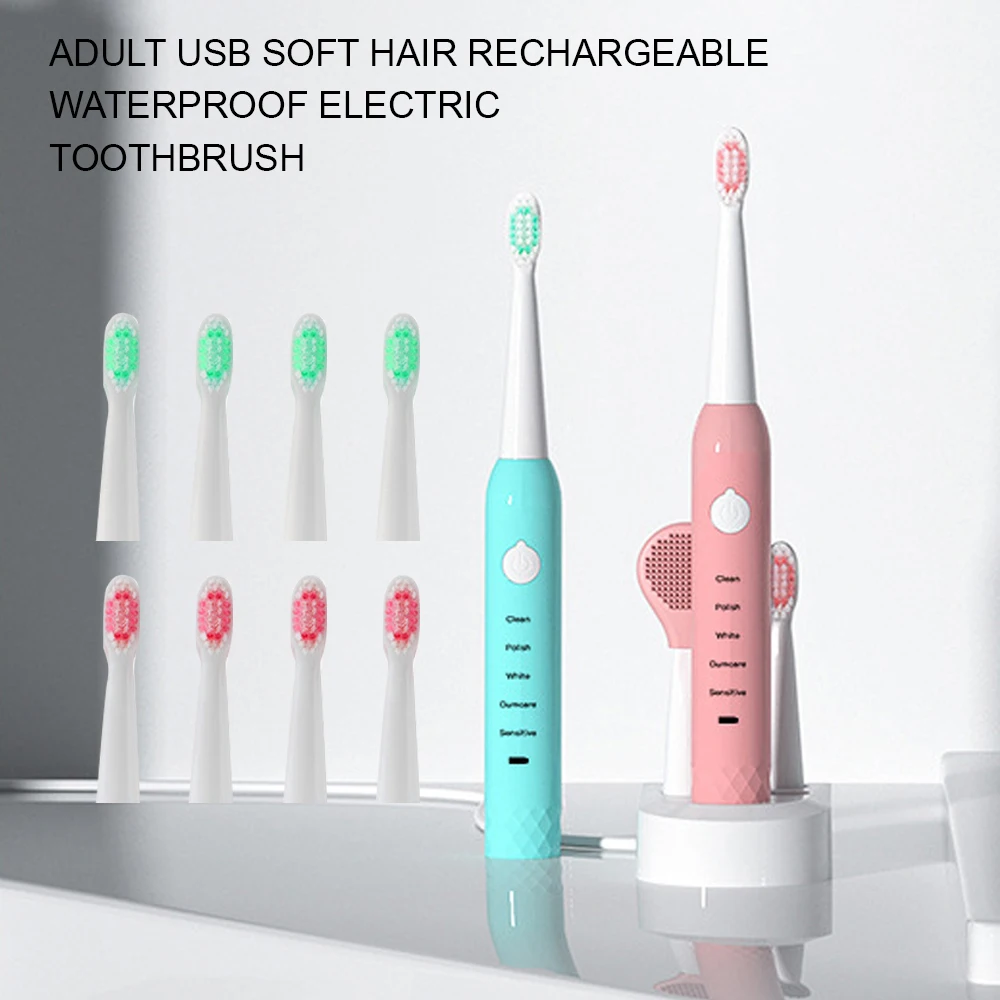 Ультра звуковая электрическая зубная щетка USB перезаряжаемая для взрослых