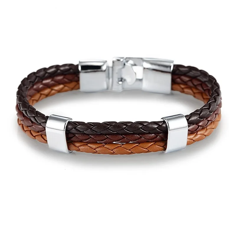 Европейские и американские популярные простой кожаный браслет сплетенный