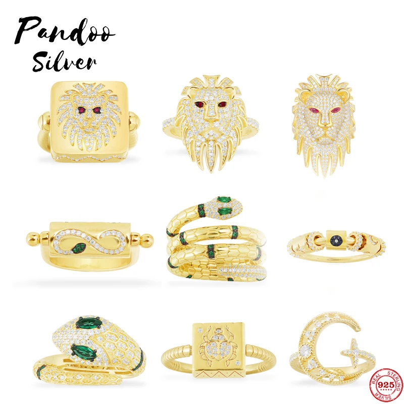 

S925 Sterling Silver Jewelry 1:1 Copy, Snake Ring Couple Rings For Women Men Ring Luxury Bague Femme Gift Lion Serpent Jewelry