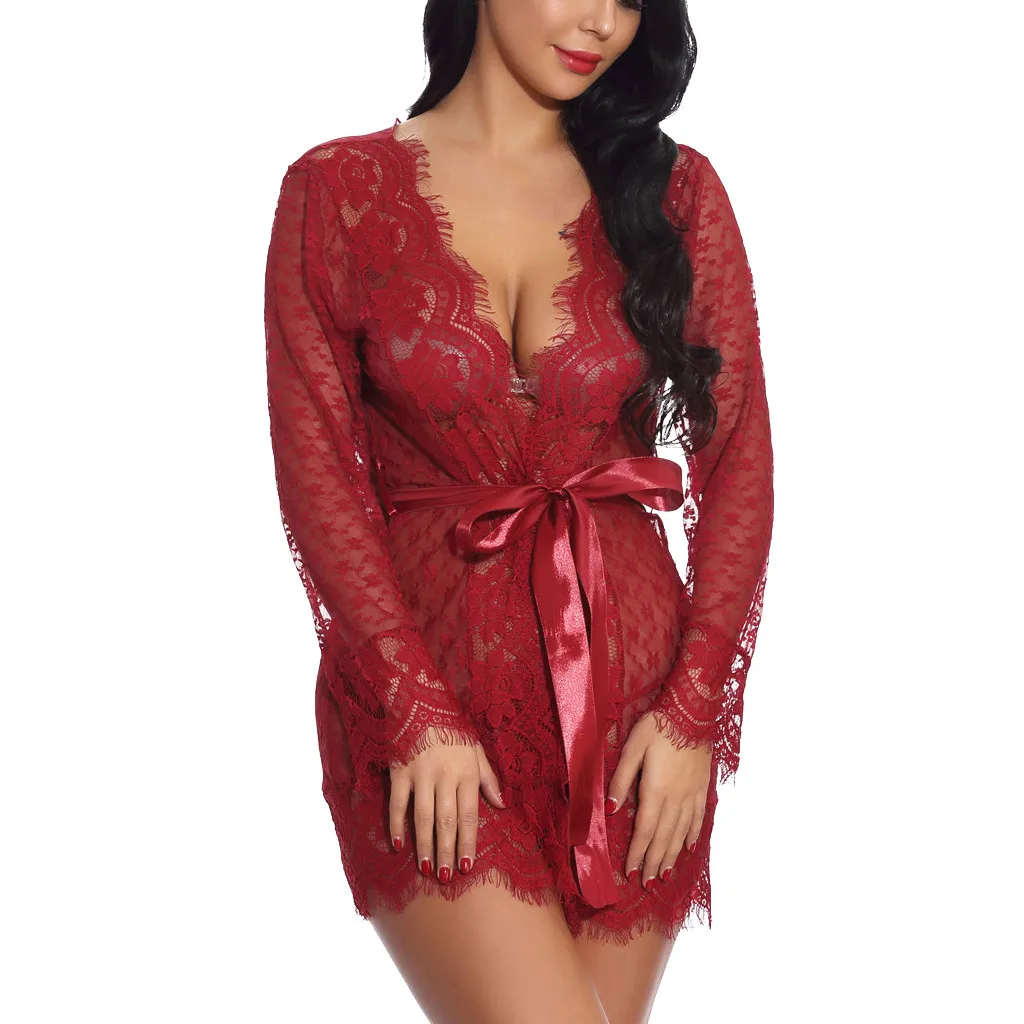 Женское Прозрачное нижнее белье V образная Пижама порно бэби долл Сексуальная