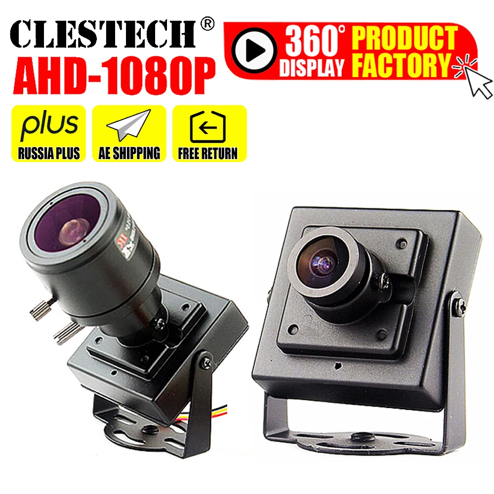 

Super Small AHD MINI CCTV camera Sony imx323 1080P 2.0MP metal Security Surveillance micro Video monitoring vidicon with bracket