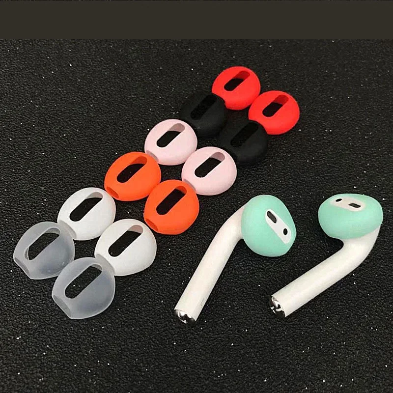

Bluetooth for iphone 7 2pcs/pair Ear pads for Airpods Wireless 7plus earphones silicone ear caps earphone case earpads eartips