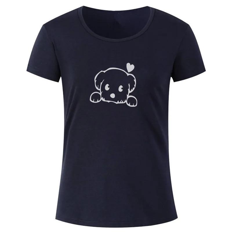 Women's T women Graphic Fashion Cute Heart \ Puppy Print Top t-shirt Female T-shirt girl Clothes Short sleeveT shirt | Женская