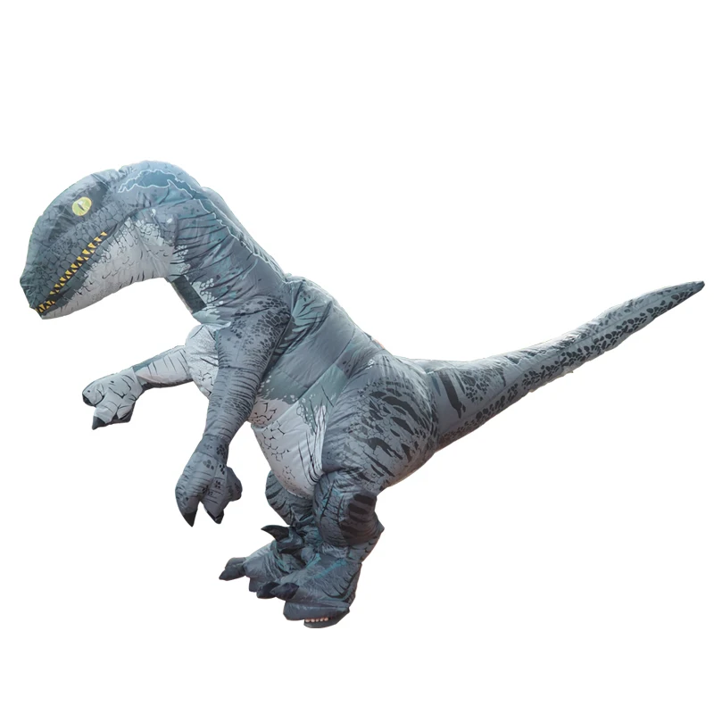 Мир Юрского периода взрослый Велоцираптор Костюм надувной T REX Raptor костюм Косплей динозавр вечеринка Хэллоуин костюм для женщин и мужчин