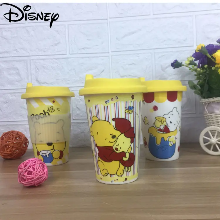 

Disney Water Cup Breakfast Cup Milk Cup Coffee Cup Ceramic Mug Cartoon Cute Pooh Bear Printing Mug Simple Large-capacity