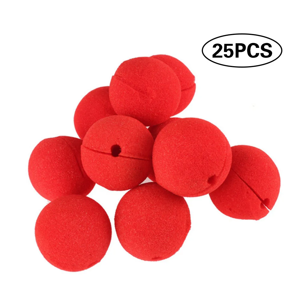 25pcs Fun Red Nose Foam Circus clown nose red sponge ball foam magic props Party Supplies Halloween Accessories | Дом и сад