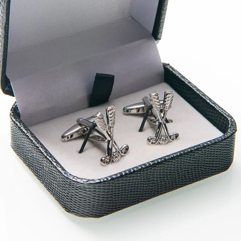 

Retail Business Golf Clubs Cufflinks For Mens Silvery Color Copper Quality Cuff Buttons For French Shirt Wedding