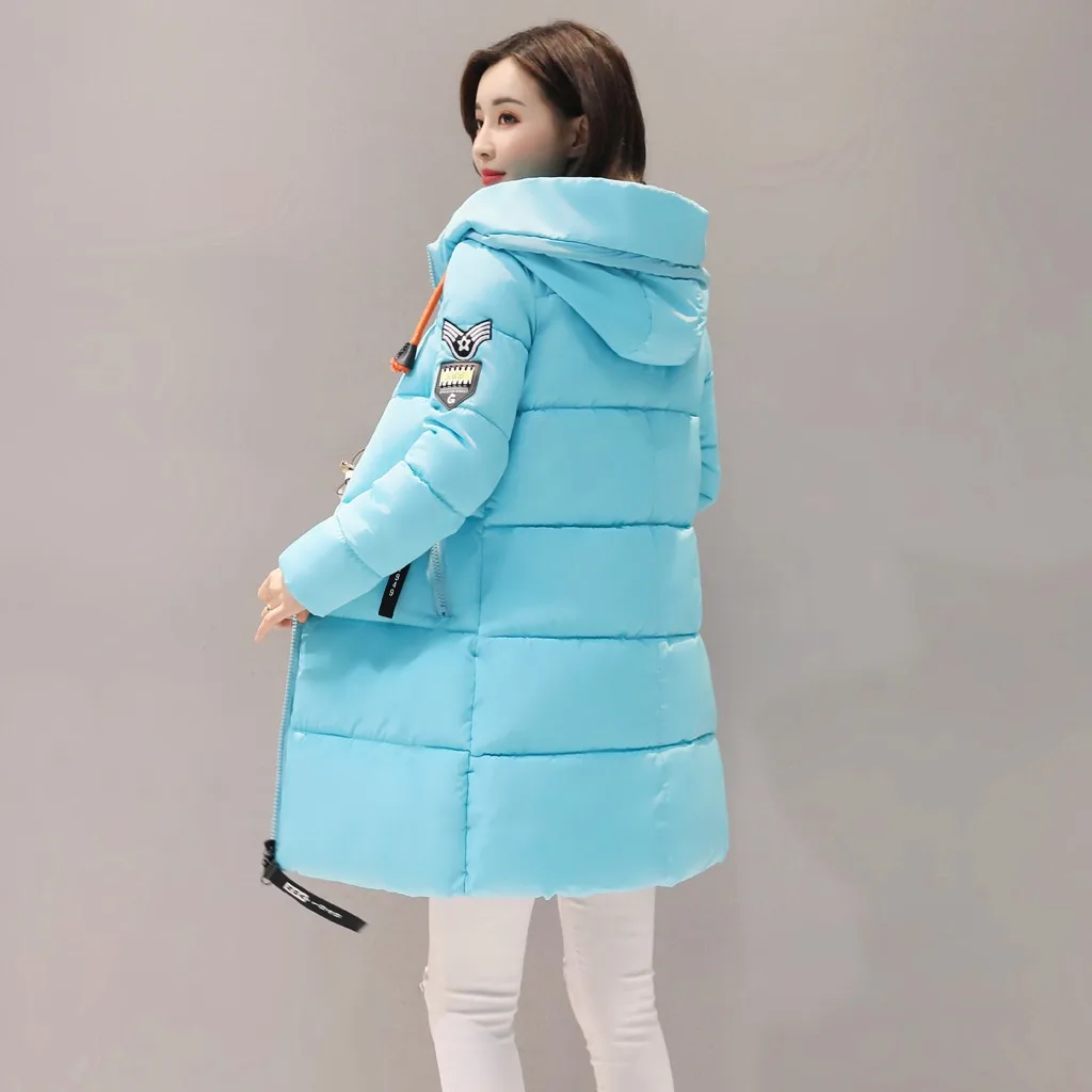 Womail, parkas-mujer-, зимняя куртка, Женское пальто, парка с капюшоном, куртка, Женская хлопковая парка, для женщин, большой размер