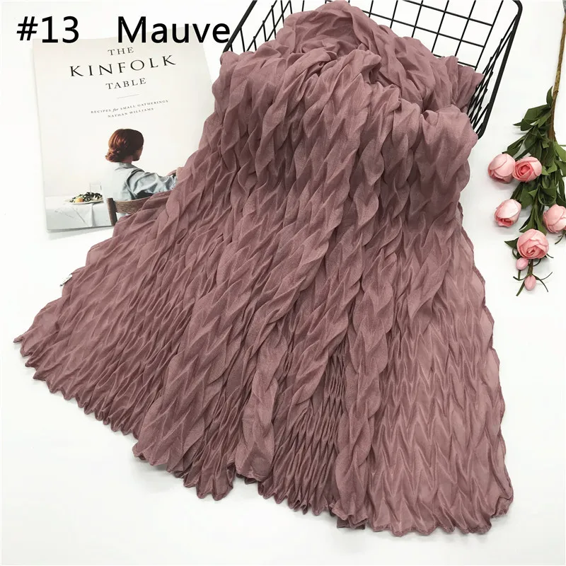 2020 Новый мусульманский рябь хлопок хиджаб тюрбан шарф женские шали и накидки